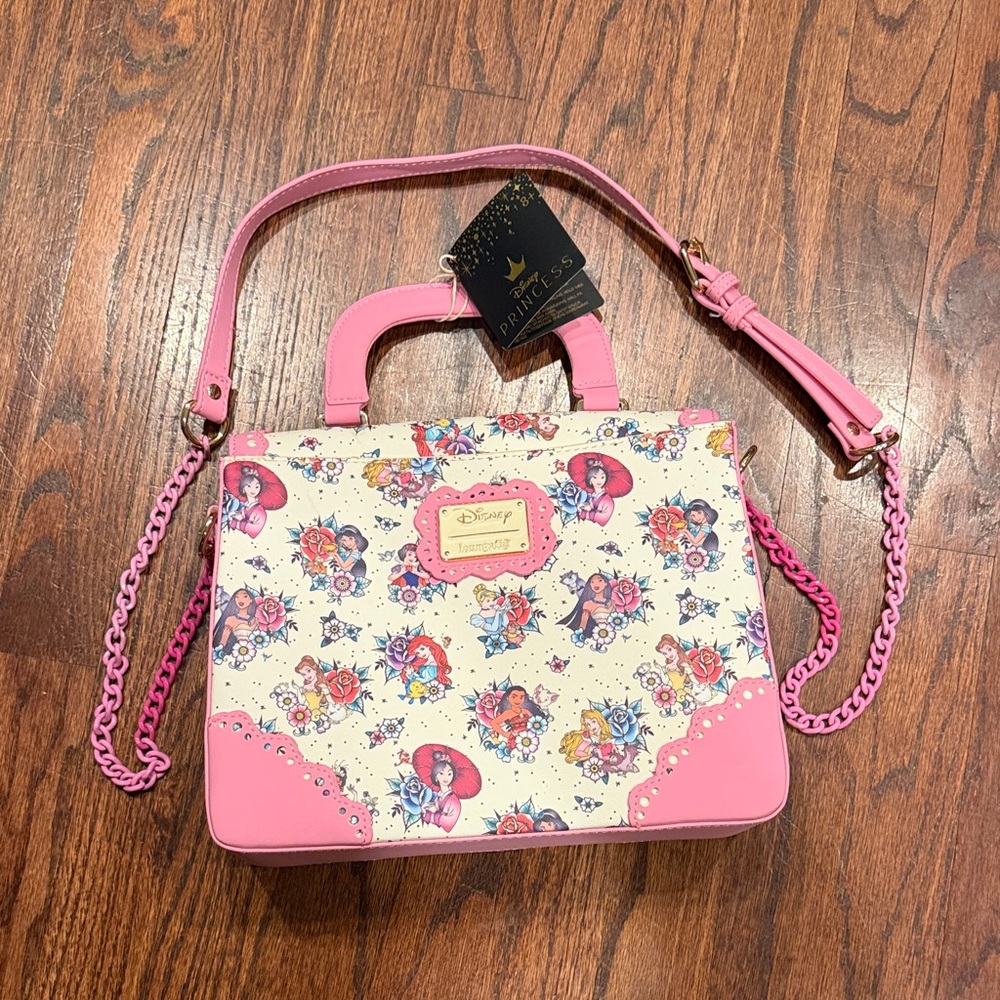 Loungefly Pink Floral Disney Character Top-Handle Satchel